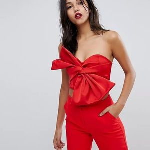 NWT River Island Oversized Bow Bandeau Top